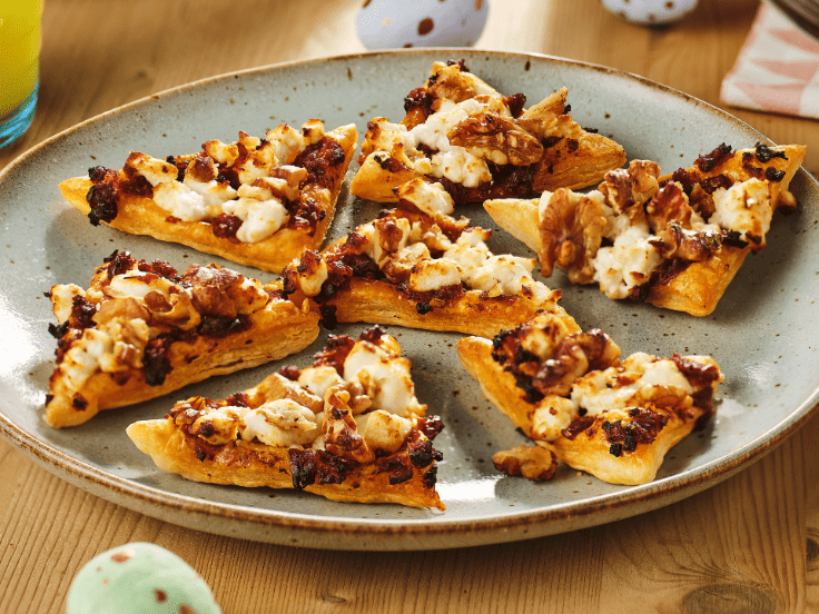 Bladerdeeghapjes recept met 3 soorten kaas ALDI