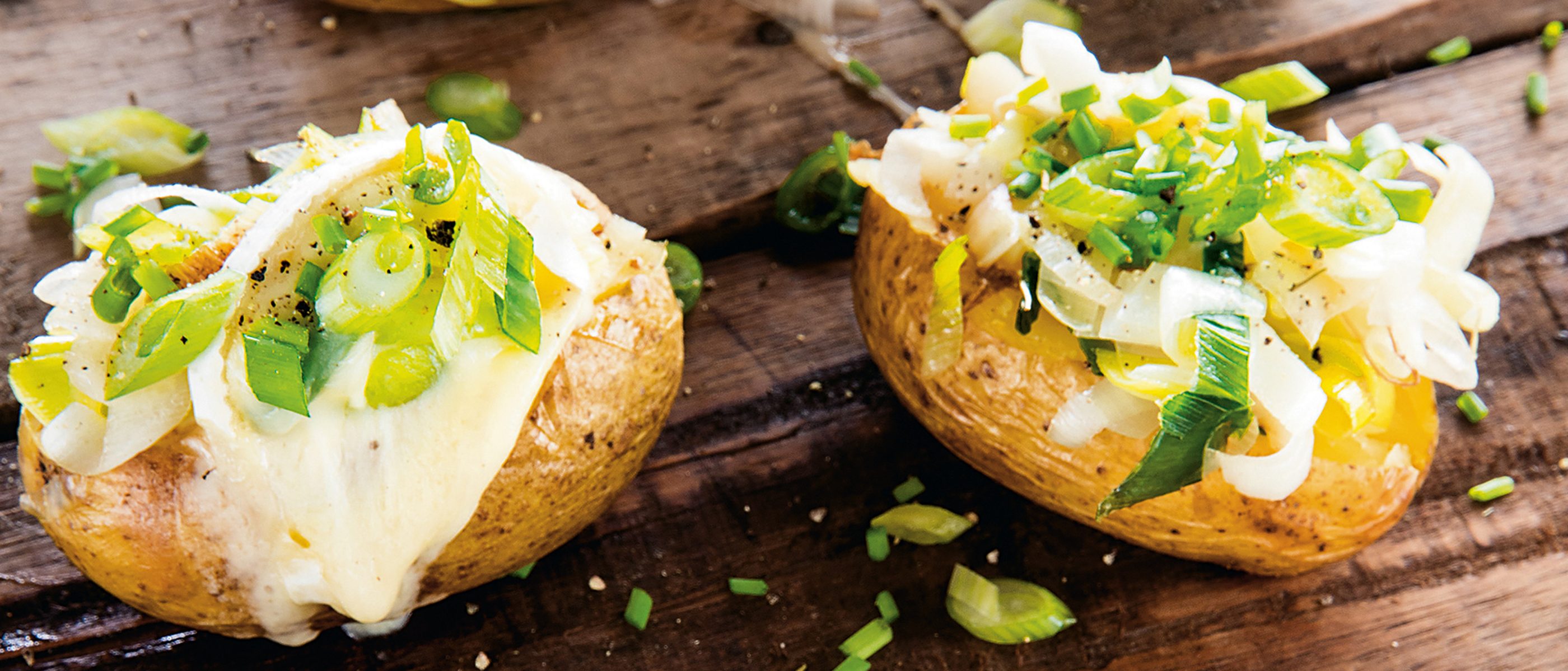 Gepofte aardappel met prei en brie van ALDI!